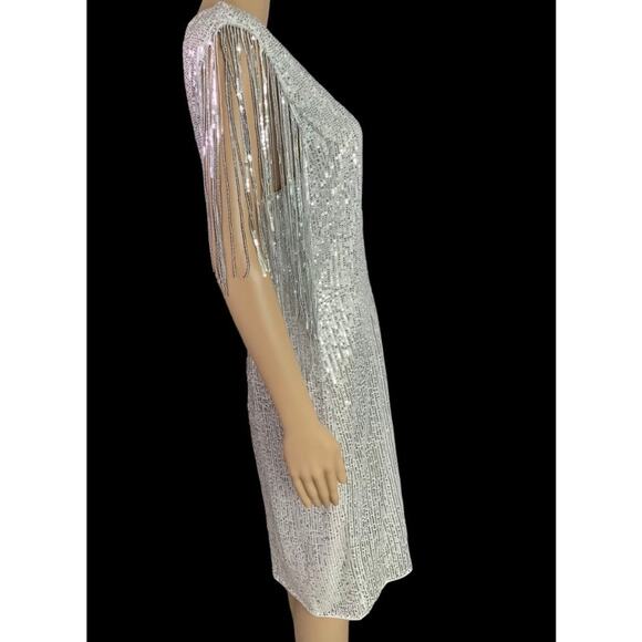 Silver Sequin Mini Dress - Picture 6 of 11